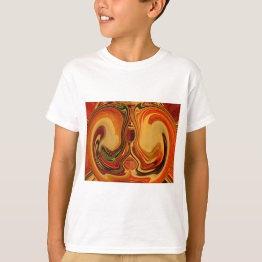 Abstrakt Earth Tone Swirl Art Print T-Shirt (Vorderseite)