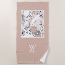 Abstrakt Earthy Boho Minimalistisch Style Strandtuch