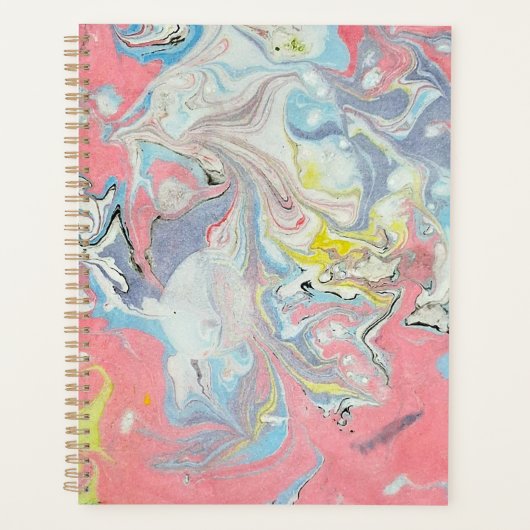 Abstrakt Ebru Wasser Marmorierung Pastell Planer (Vorderseite)