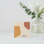 Abstrakt Einfach Terracotta Rustikal Boho Quadratische Visitenkarte (Stehend Vorderseite)