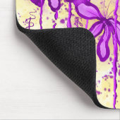 Abstrakt eingefärbte Blume Gelb Lila Mousepad (Ecke)