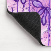Abstrakt eingefärbte Blume Rosa Lila Mousepad (Ecke)