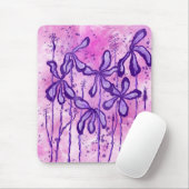 Abstrakt eingefärbte Blume Rosa Lila Mousepad (Mit Mouse)