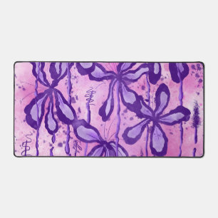 Abstrakt eingefärbte Blume Rosa Lila Schreibtischunterlage