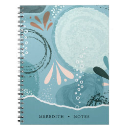 Abstrakt Elegance Aqua Aquamarin Personalisiert Notizblock