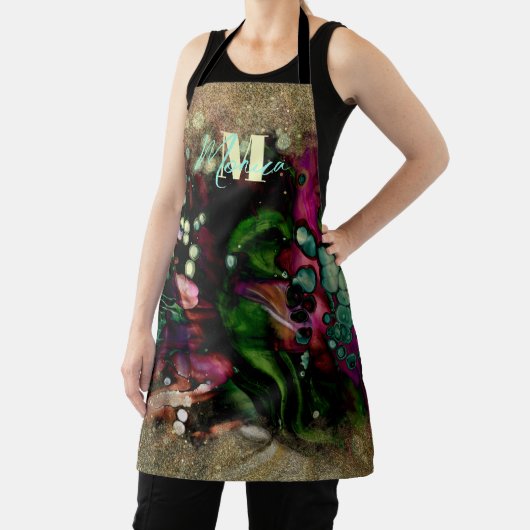 Abstrakt Elegant Bio Glitterie Mit Monogramm Schürze (InSitu)