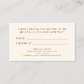 Abstrakt Elegante Minimalistisch Terracotta Kupfer Empfehlungskarte (Rückseite)