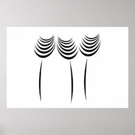 Abstrakt Elegante Minimalistische Schwarz-weiße Bl Poster