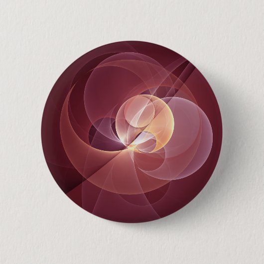 Abstrakt Elegante Modernes Wine Rotes Fraktal Button (Vorderseite)