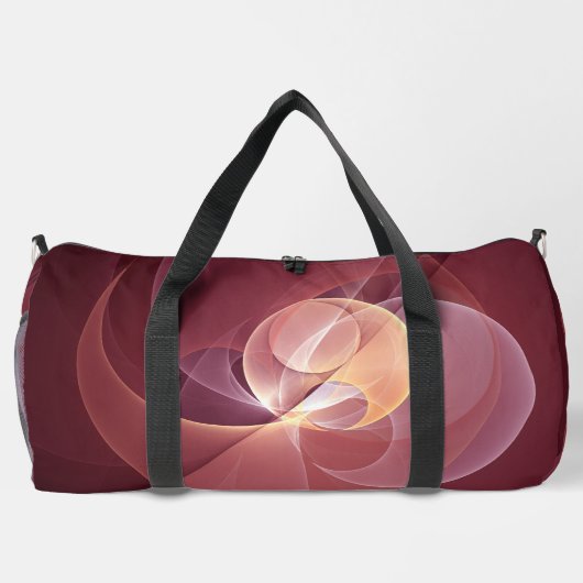 Abstrakt Elegante Modernes Wine Rotes Fraktal Duffle Bag (Rückseite)