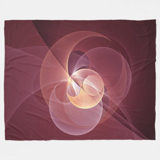 Abstrakt Elegante Modernes Wine Rotes Fraktal Fleecedecke (Vorderseite (Horizontal))