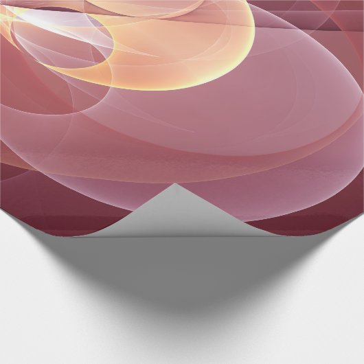 Abstrakt Elegante Modernes Wine Rotes Fraktal Geschenkpapier (Ecke)