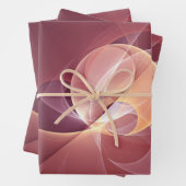 Abstrakt Elegante Modernes Wine Rotes Fraktal Geschenkpapier Set (Beispiel)