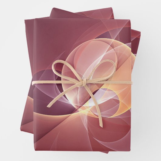 Abstrakt Elegante Modernes Wine Rotes Fraktal Geschenkpapier Set (Beispiel)