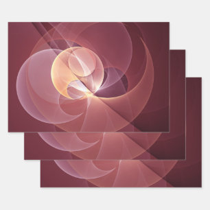Abstrakt Elegante Modernes Wine Rotes Fraktal Geschenkpapier Set