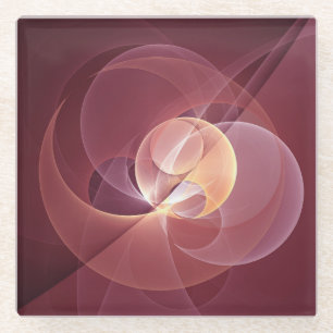 Abstrakt Elegante Modernes Wine Rotes Fraktal Glasuntersetzer