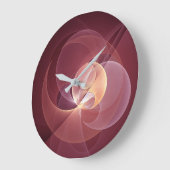 Abstrakt Elegante Modernes Wine Rotes Fraktal Große Wanduhr (Winkel)