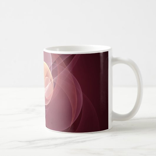 Abstrakt Elegante Modernes Wine Rotes Fraktal Kaffeetasse (Rechts)