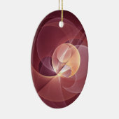 Abstrakt Elegante Modernes Wine Rotes Fraktal Keramik Ornament (Rechts)