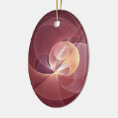 Abstrakt Elegante Modernes Wine Rotes Fraktal Keramik Ornament (Links)