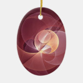 Abstrakt Elegante Modernes Wine Rotes Fraktal Keramik Ornament (Vorne)