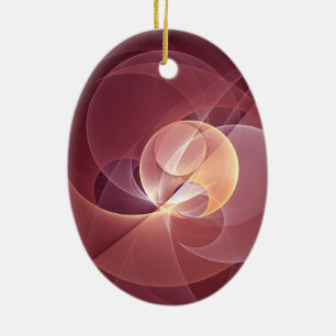 Abstrakt Elegante Modernes Wine Rotes Fraktal Keramik Ornament