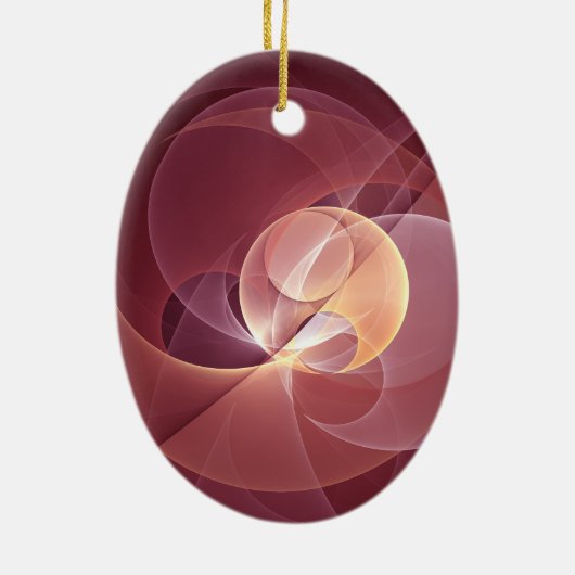 Abstrakt Elegante Modernes Wine Rotes Fraktal Keramik Ornament (Hinten)