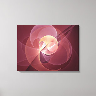 Abstrakt Elegante Modernes Wine Rotes Fraktal Leinwanddruck