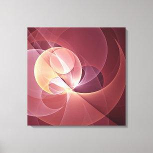 Abstrakt Elegante Modernes Wine Rotes Fraktal Leinwanddruck