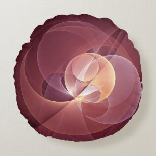Abstrakt Elegante Modernes Wine Rotes Fraktal Rundes Kissen