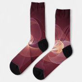 Abstrakt Elegante Modernes Wine Rotes Fraktal Socken (Linkes Detail)