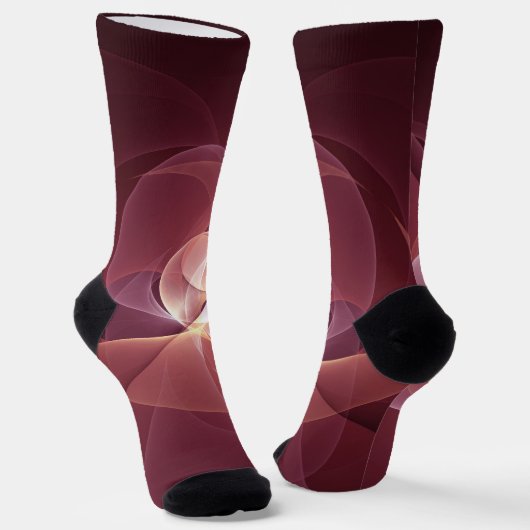 Abstrakt Elegante Modernes Wine Rotes Fraktal Socken (Gewinkelt)