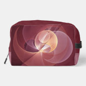 Abstrakt Elegante Modernes Wine Rotes Fraktal Waschbeutel (Rückseite)