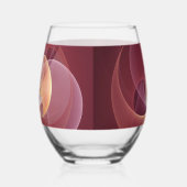 Abstrakt Elegante Modernes Wine Rotes Fraktal Weinglas Ohne Stiel (Links)