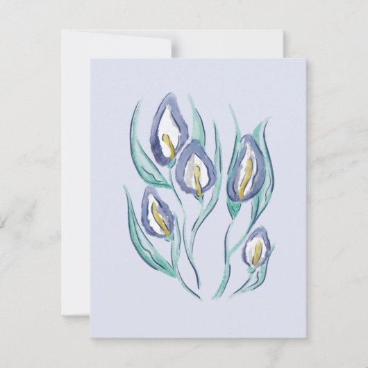 Abstrakt Elegante: Wasserfarbe Lila Calla Lilies (Vorderseite)
