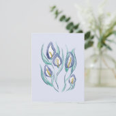 Abstrakt Elegante: Wasserfarbe Lila Calla Lilies (Stehend Vorderseite)