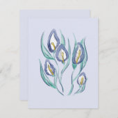 Abstrakt Elegante: Wasserfarbe Lila Calla Lilies (Vorne/Hinten)