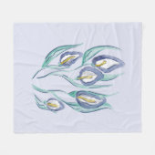 Abstrakt Elegante: Wasserfarbe Lila Calla Lilies Fleecedecke (Vorderseite (Horizontal))