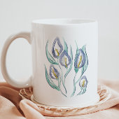 Abstrakt Elegante: Wasserfarbe Lila Calla Lilies Kaffeetasse