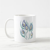 Abstrakt Elegante: Wasserfarbe Lila Calla Lilies Kaffeetasse (Links)