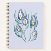 Abstrakt Elegante: Wasserfarbe Lila Calla Lilies Notizblock (Vorderseite)