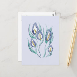 Abstrakt Elegante: Wasserfarbe Lila Calla Lilies Postkarte