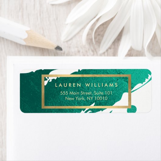 Abstrakt Emerald Green Brushstrikes (Insitu)