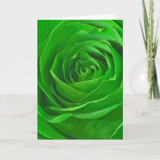 Abstrakt Emerald Green Rose Center Fotografie Karte (Vorderseite)