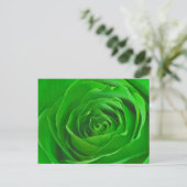 Abstrakt Emerald Green Rose Center Fotografie Postkarte (Stehend Vorderseite)