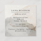 Abstrakt erthy Watercolor Makeup Artist Square Bu Quadratische Visitenkarte (Rückseite)