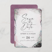 Abstrakt Ethereal Mauve Lilac Lila Wedding Save The Date (Vorne/Hinten)
