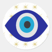 Abstrakt Evil Eye Modern Fortune Teller Starry Runder Aufkleber (Vorderseite)