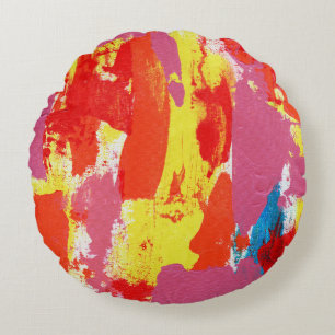 Abstrakt Expression Nr. 7 von Michael Moffa Rundes Kissen