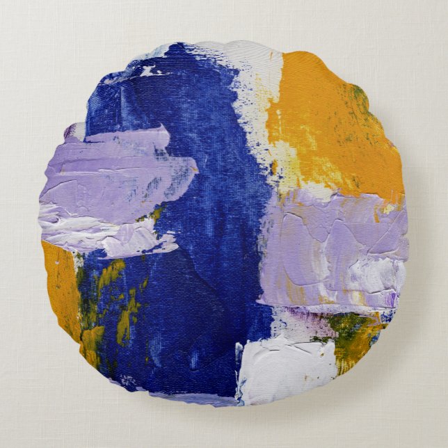 Abstrakt Expression Nr. 9 von Michael Moffa Rundes Kissen (Vorderseite)